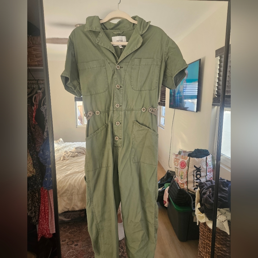 pistola Olive Green Utility Jumpsuit